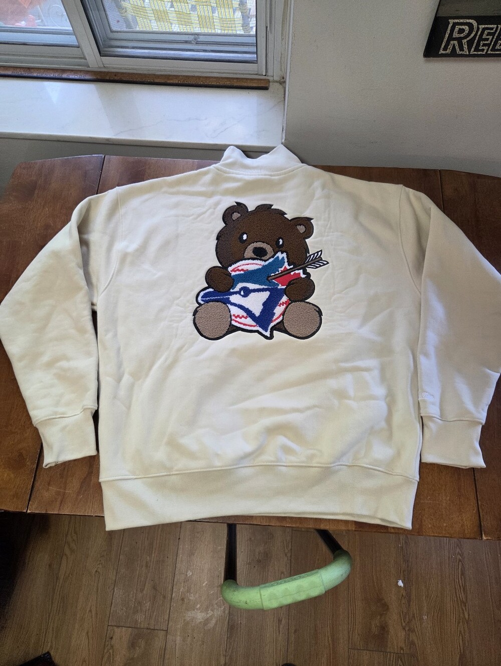 Mitchell & Ness Toronto Blue Jays Plush Bear Quarter-Zip Sweatshirt Medium